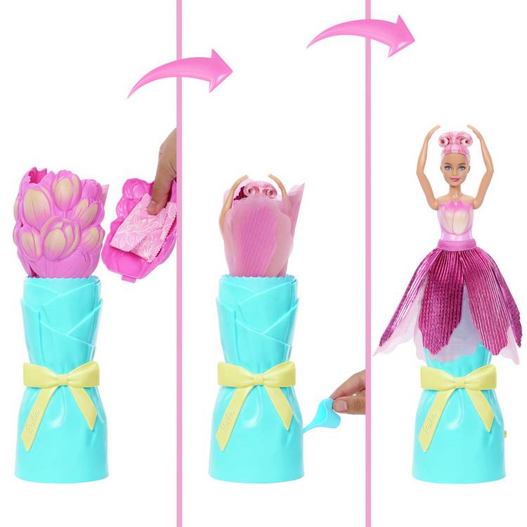 Barbie Petal Pop scented fashion doll 33cm accessories - British product