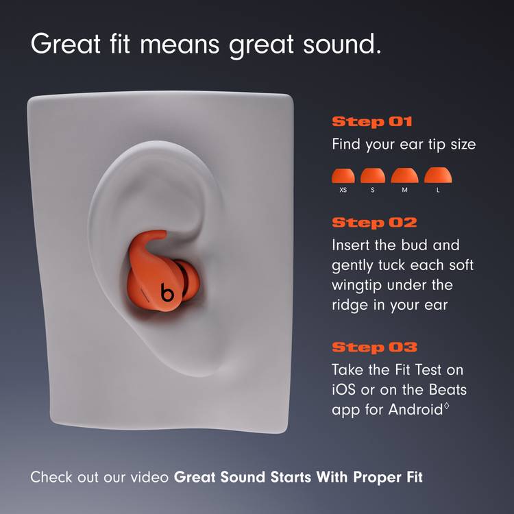 Beats wireless earbuds Spark Orange, imported from the UK