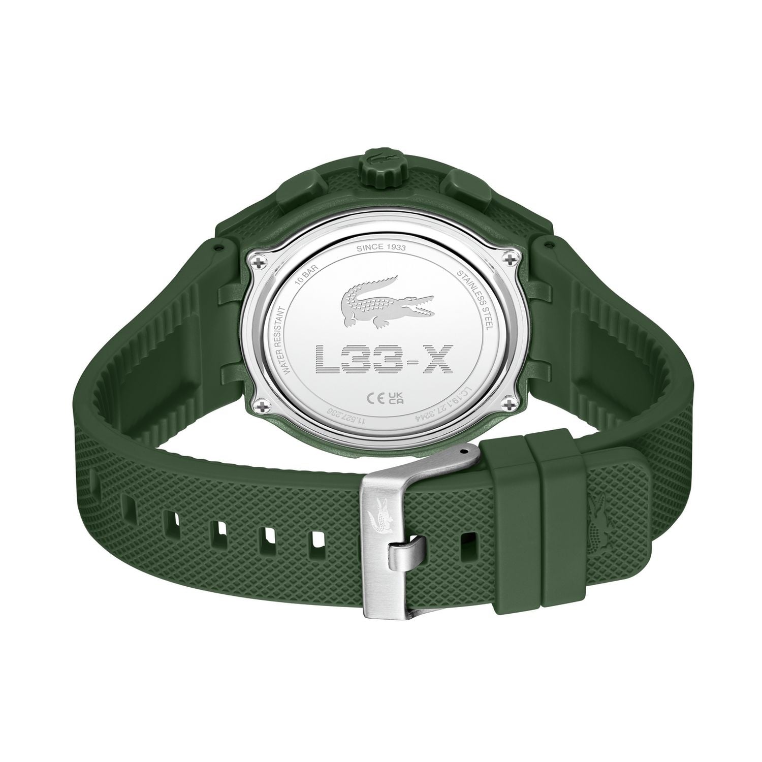 Lacoste green silicone strap digital watch, UK version
