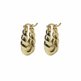 Liars & Lovers gold chunky twisted hoop earrings - British product