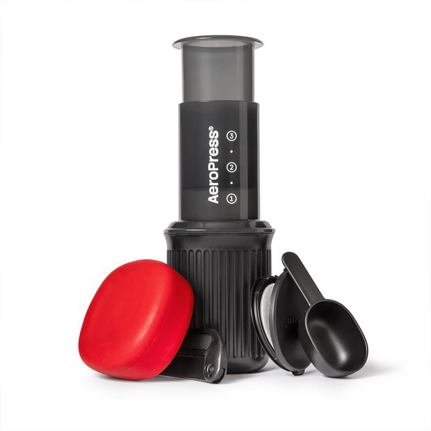 AeroPress Go Dark Grey travel coffee maker (British brand)