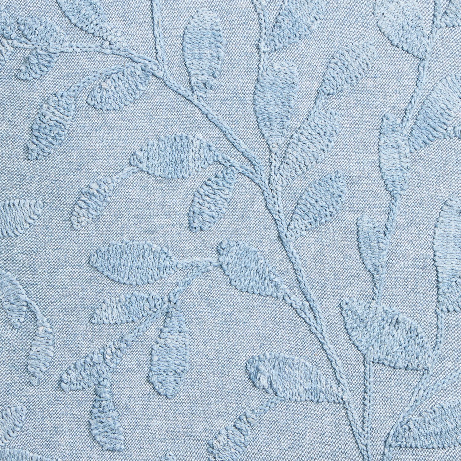 Argos Home leaf embroidery cushion blue 50x50cm British brand