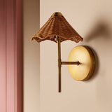 Habitat Norah rattan wall light natural, UK version