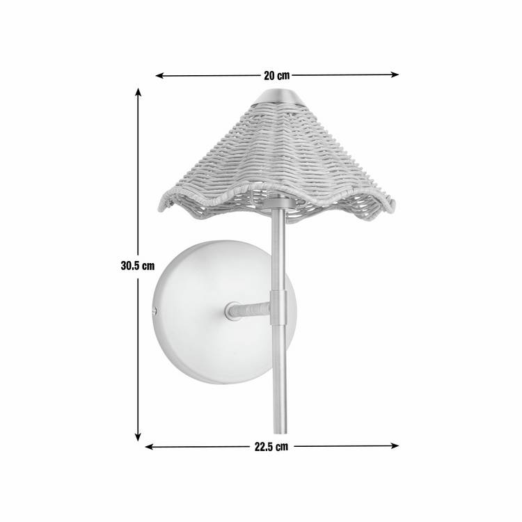 Habitat Norah rattan wall light natural, UK version