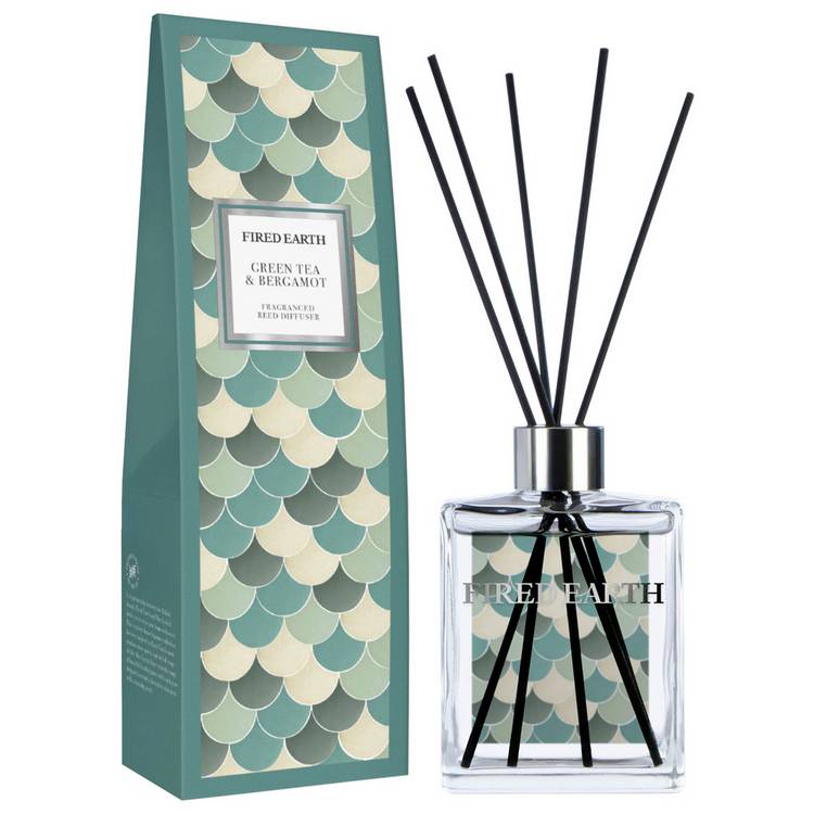 Fired Earth reed diffuser Green Tea & Bergamot 180ml - British product
