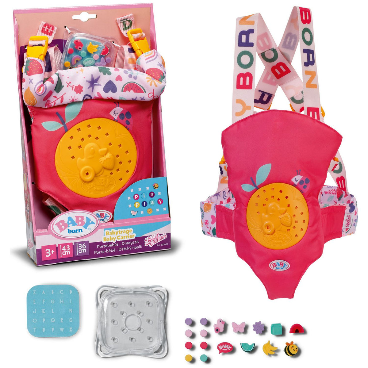 BABY born doll carrier with adjustable straps - (British brand)