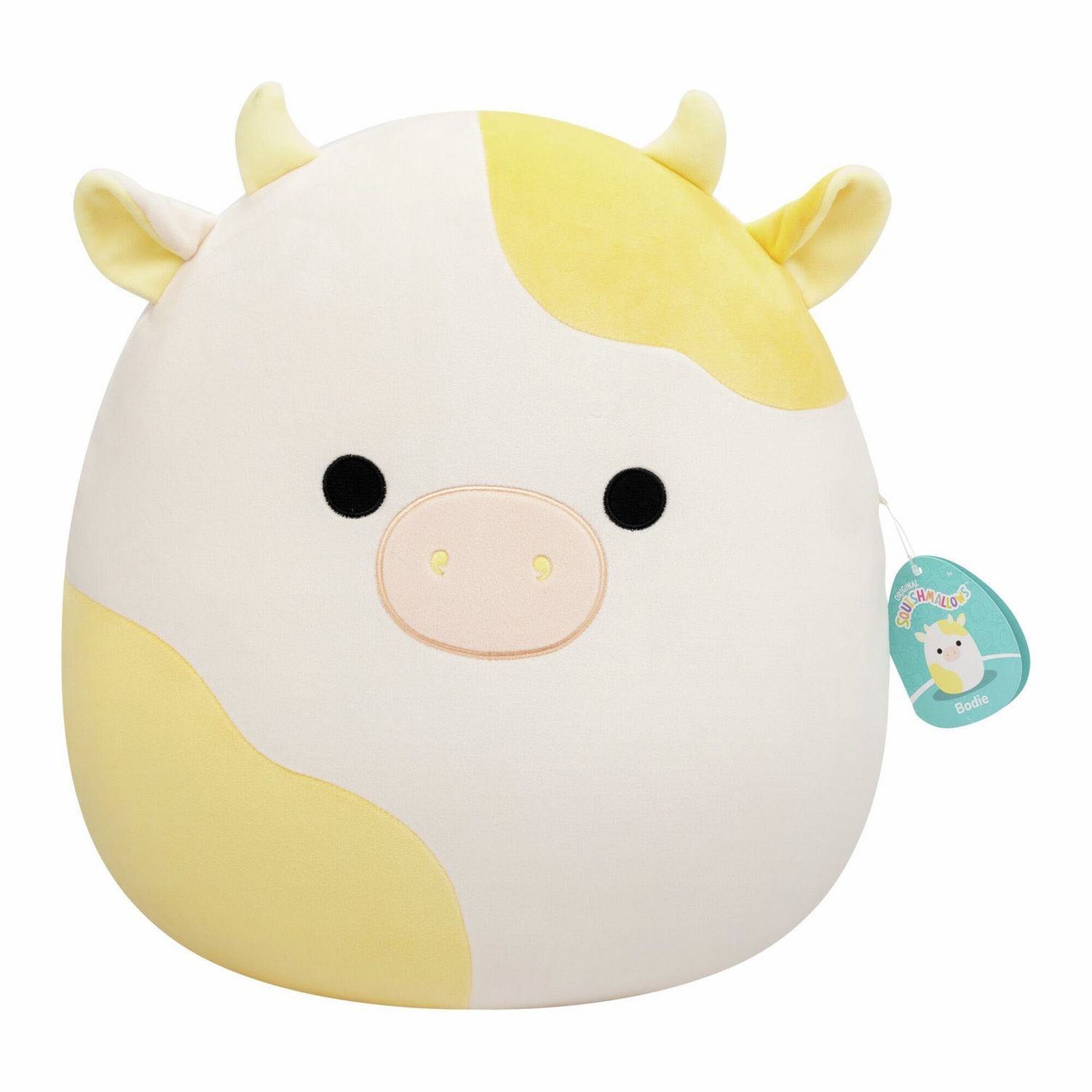 Squishmallows Bodie yellow spotted cow soft toy 16 inch (British brand)