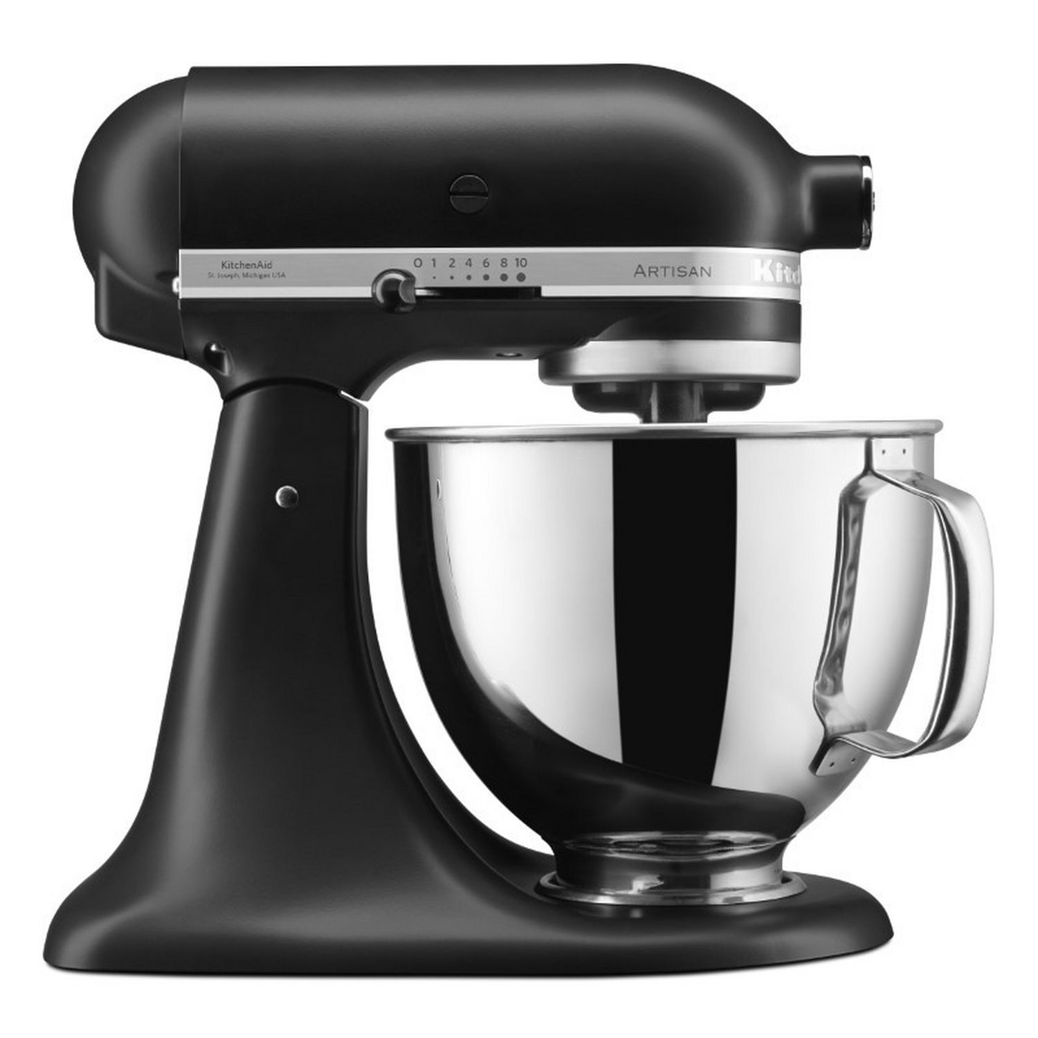 KitchenAid Artisan 4.8L stand mixer black, imported from the UK