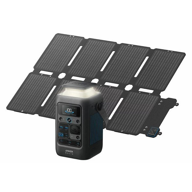 Anker SOLIX C300X portable power station with solar panel - British product
