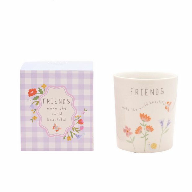 Widdop ceramic message candle Friends 190g, imported from the UK
