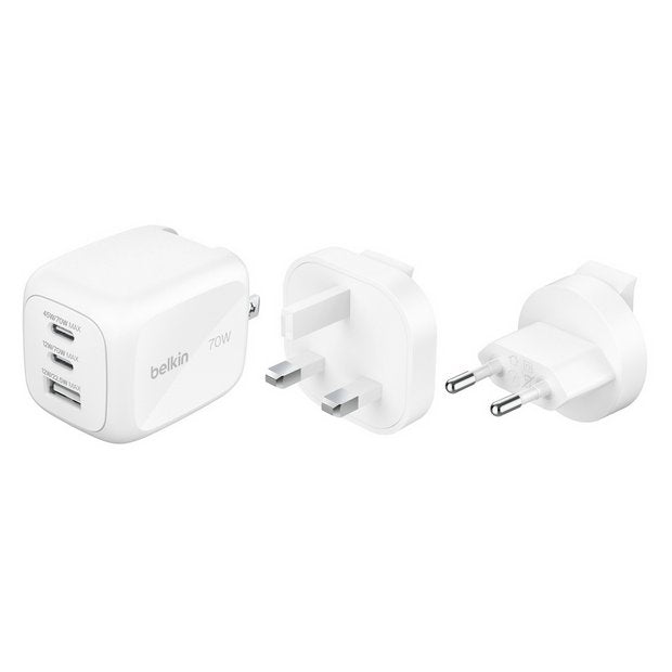 Belkin wall charger dual USB-C and A 70W, UK version