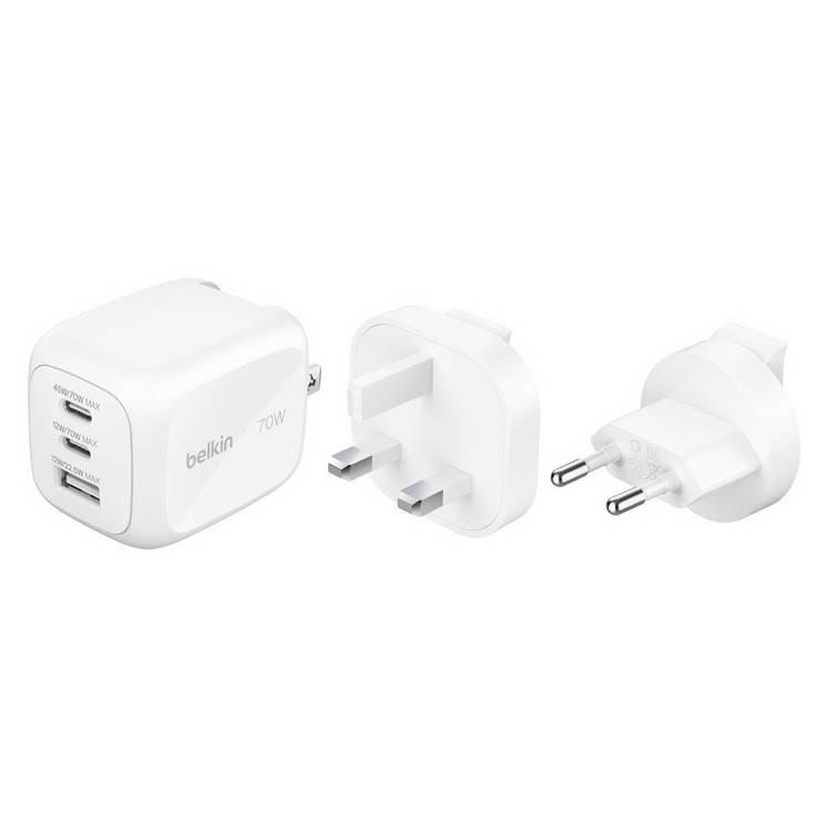 Belkin wall charger dual USB-C and A 70W, UK version