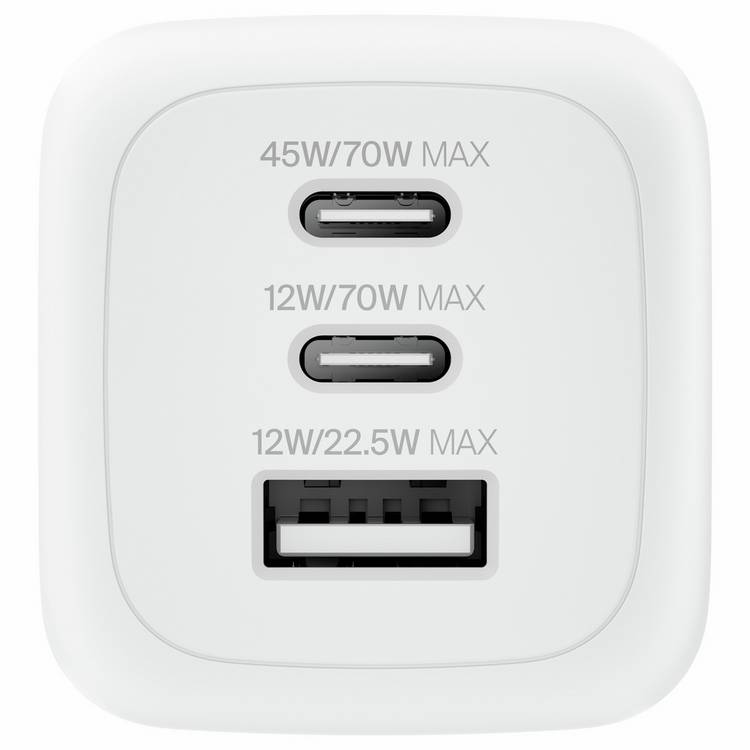 Belkin wall charger dual USB-C and A 70W, UK version