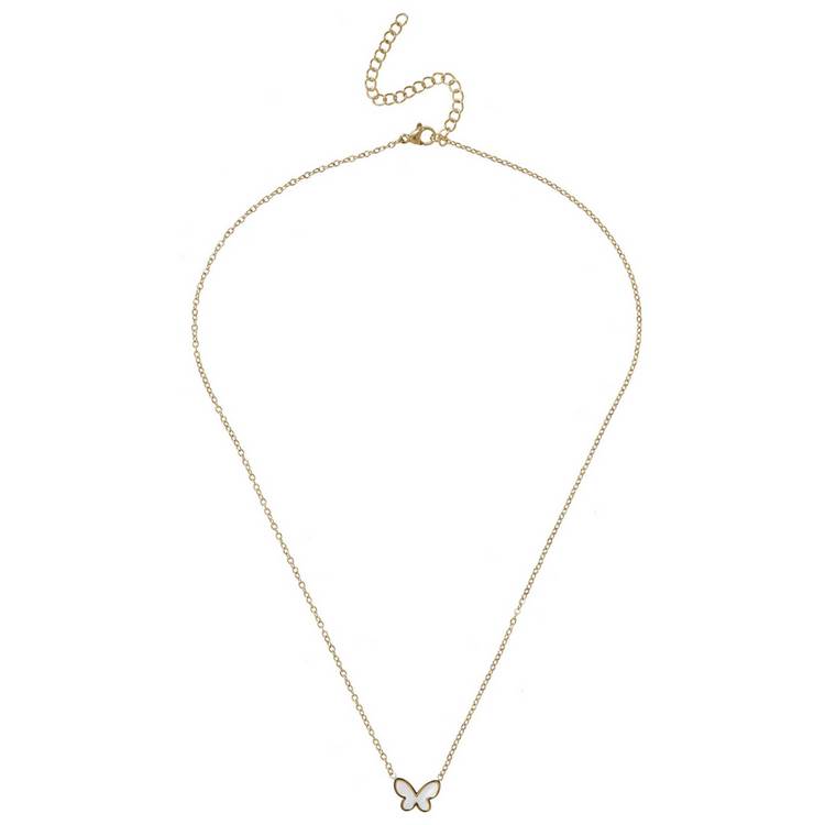Liars & Lovers gold tone butterfly necklace 46cm, UK version