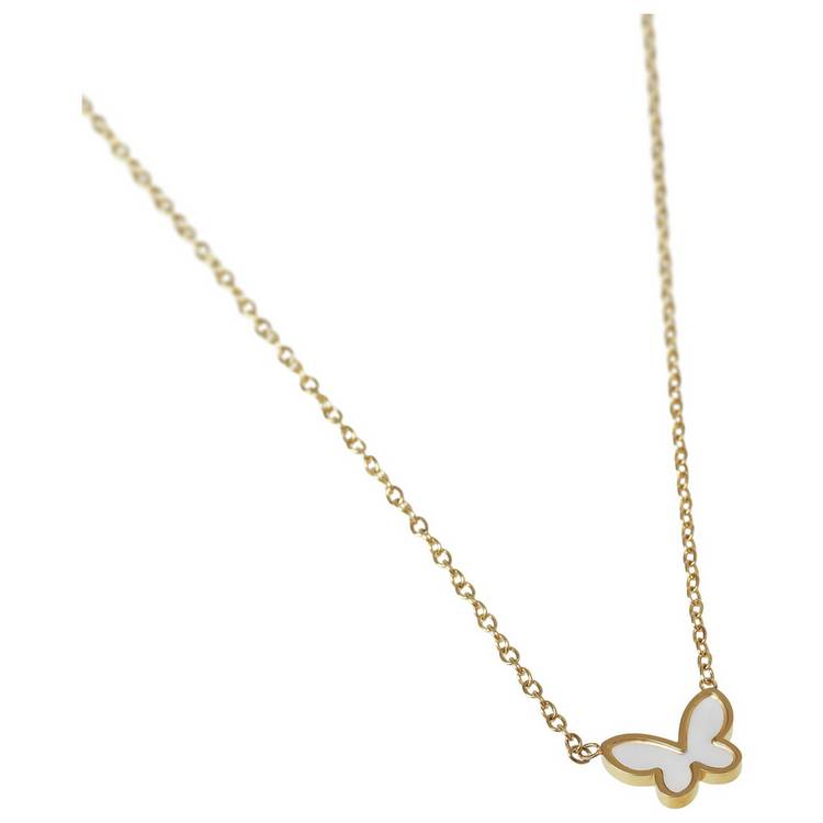 Liars & Lovers gold tone butterfly necklace 46cm, UK version