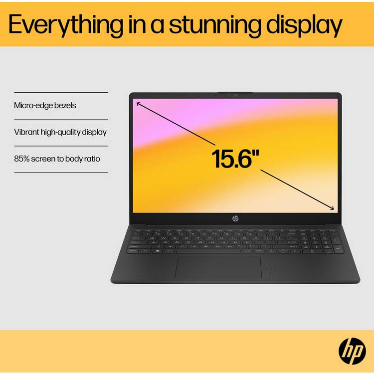 HP 15.6 inch AMD Ryzen 7 laptop black, imported from the UK