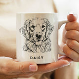 Personalised dog breed mug with name and message 325ml, UK version