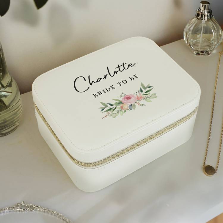 Personalised wedding jewellery box 18cm x 14cm (British brand)