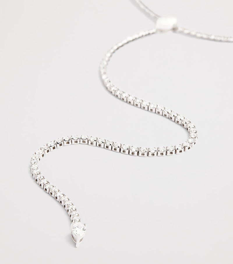 SHAY white gold diamond thread Y necklace, imported from the UK