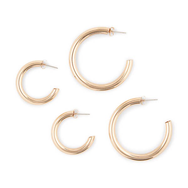 Superdrug Studio Gold Tone 2 Pack Fashion Hoops GOODS Superdrug   