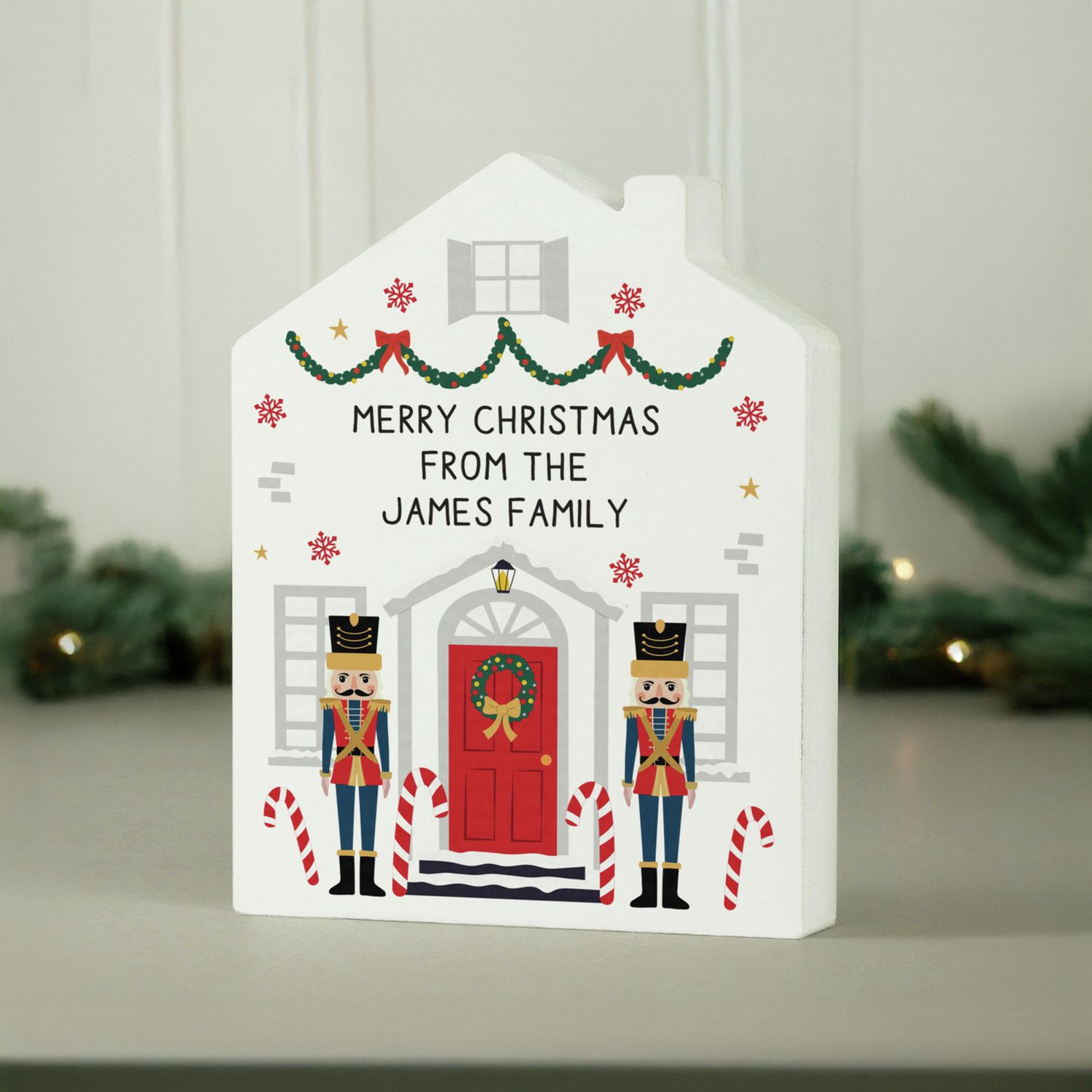 Personalised nutcracker house ornament 18.3cm (British brand)