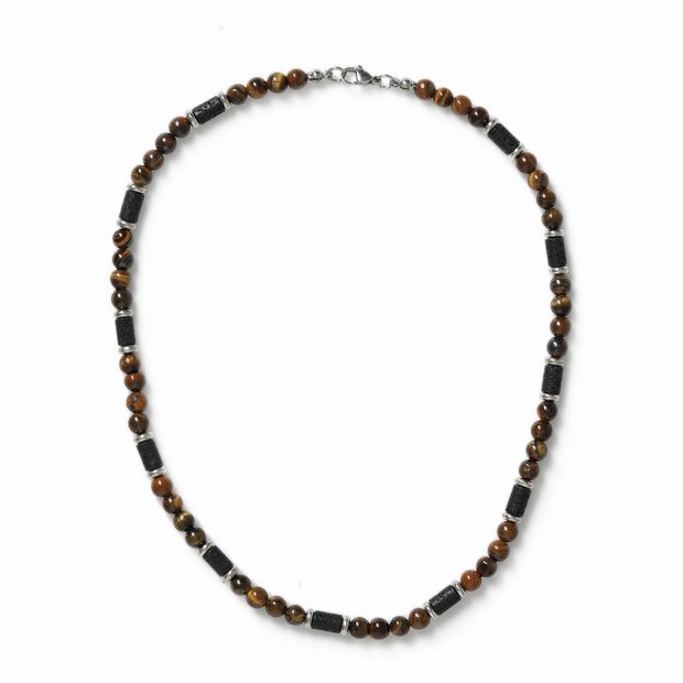 Uncommon Souls men's tiger eye bead rope necklace 20in, imported from the UK