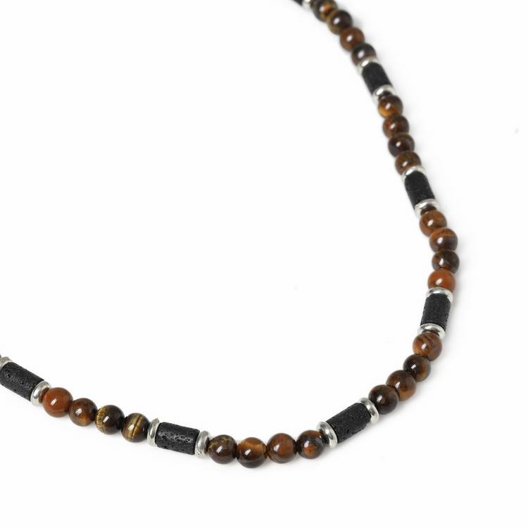 Uncommon Souls men's tiger eye bead rope necklace 20in, imported from the UK