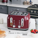 Rangemaster Classic 4 slice toaster burgundy kitchen appliance - British product