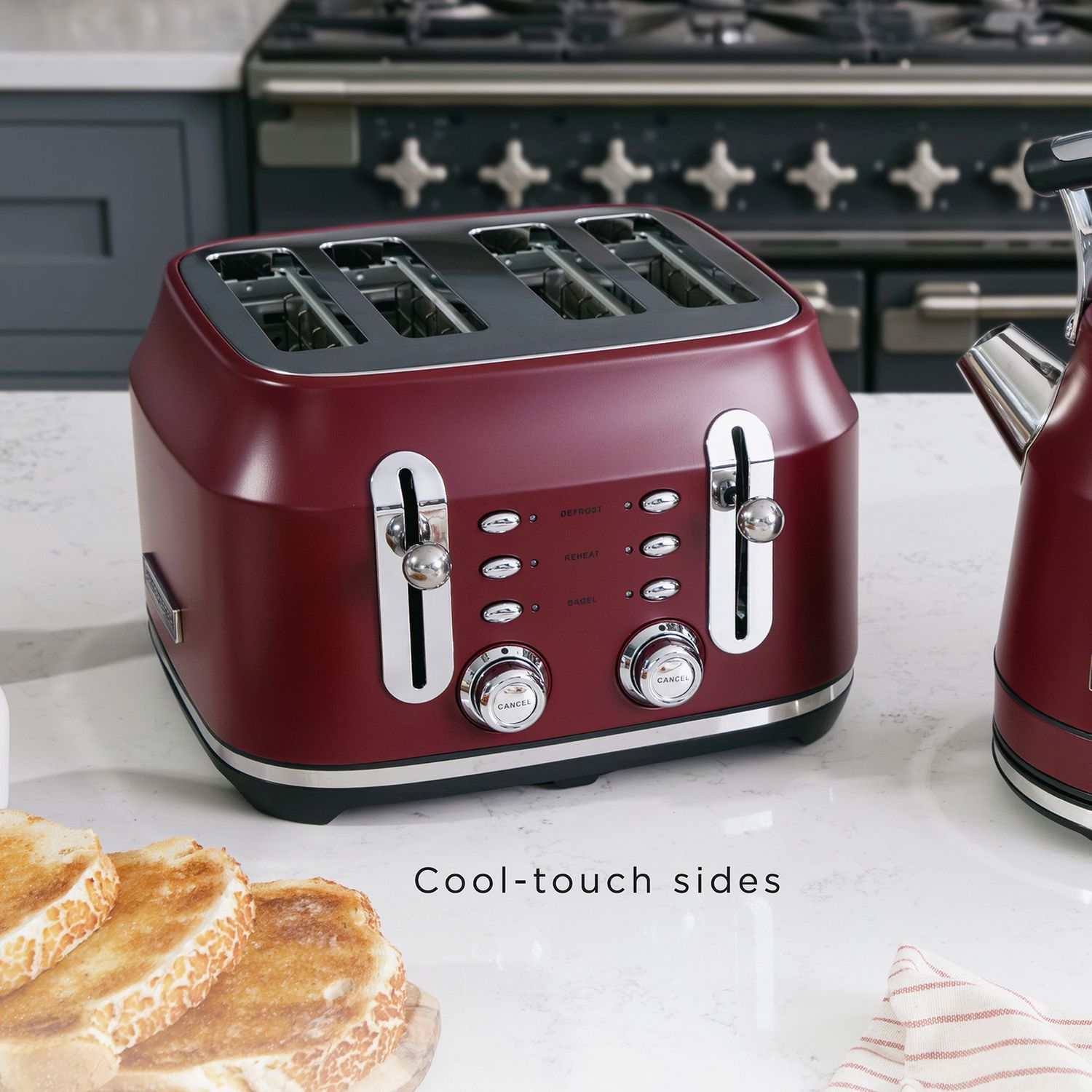 Rangemaster Classic 4 slice toaster burgundy kitchen appliance - British product