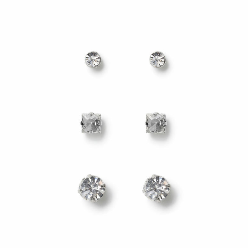 Uncommon Souls crystal stud earrings pack of 3 (British brand)