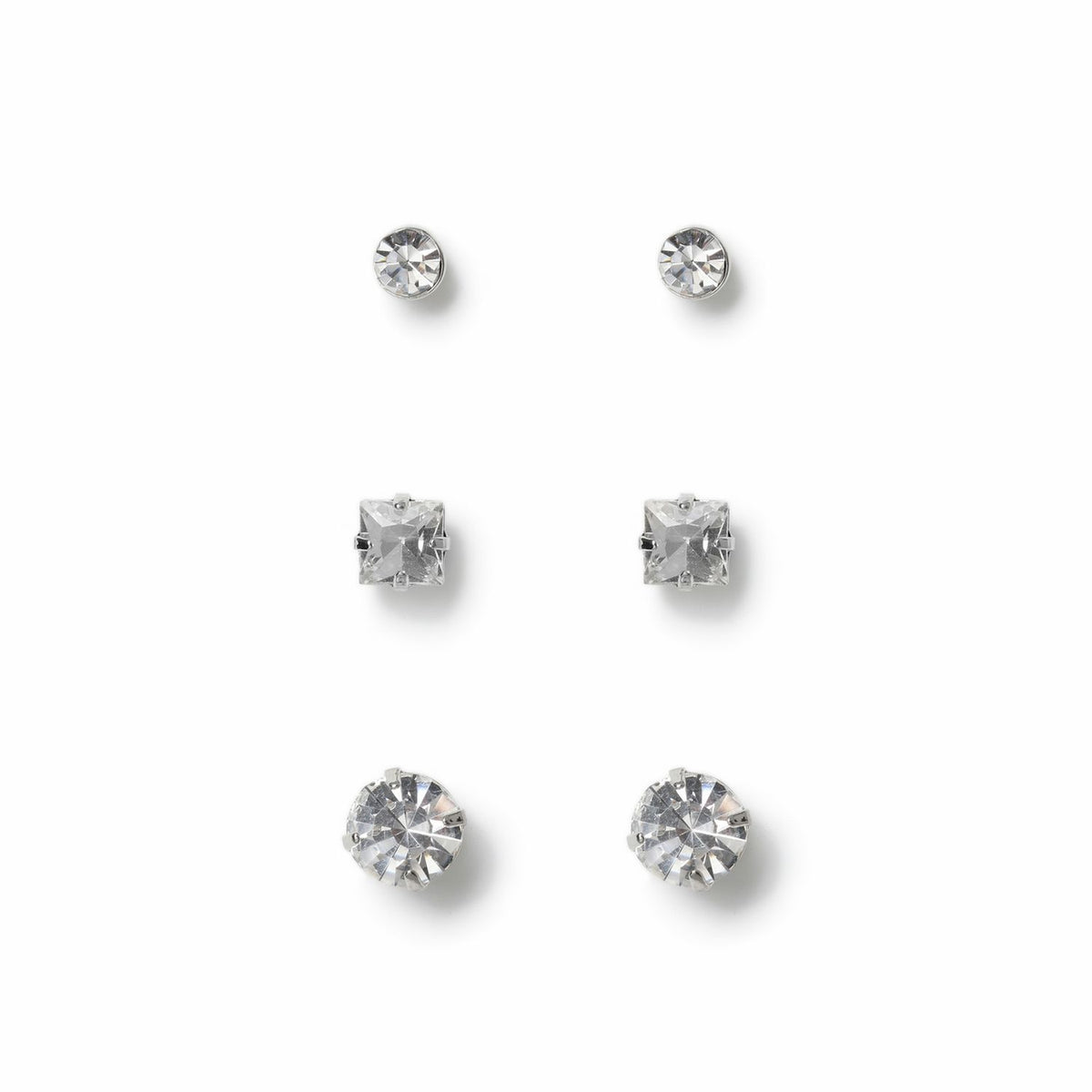 Uncommon Souls crystal stud earrings pack of 3 (British brand)