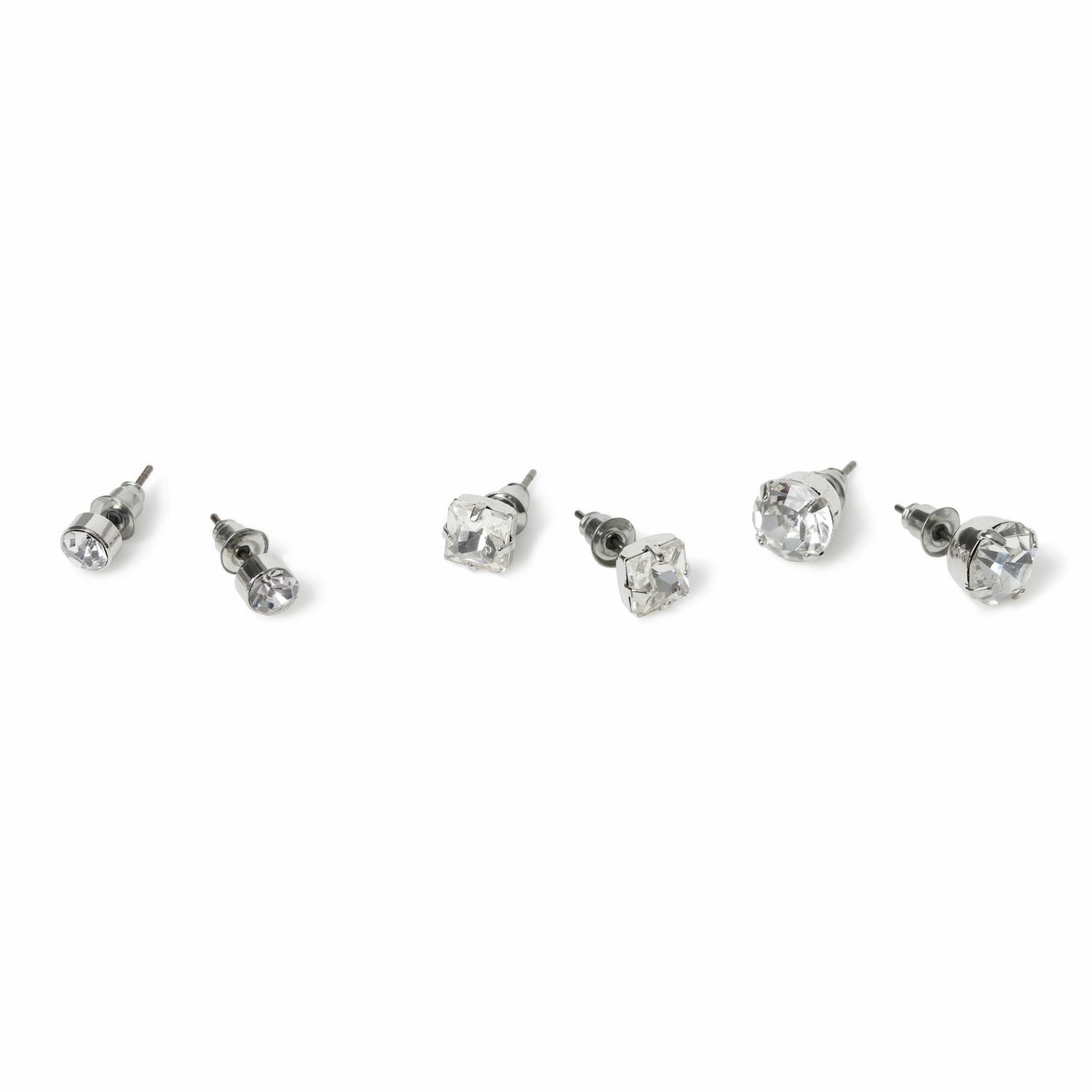 Uncommon Souls crystal stud earrings pack of 3 (British brand)