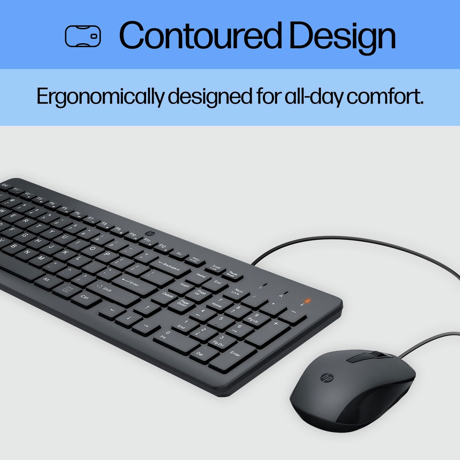 HP 150 wired keyboard and mouse set, imported from the UK