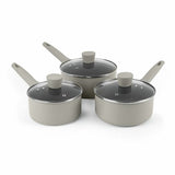 Russell Hobbs 3-piece PFAS-free aluminium saucepan set grey - British product