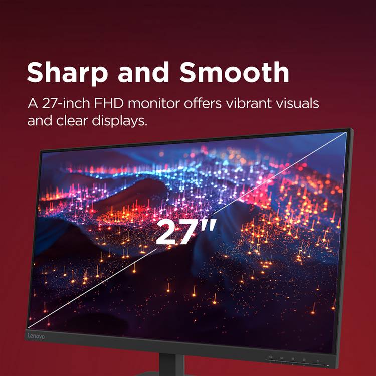 Lenovo L27-4e 27in Full HD monitor - British product