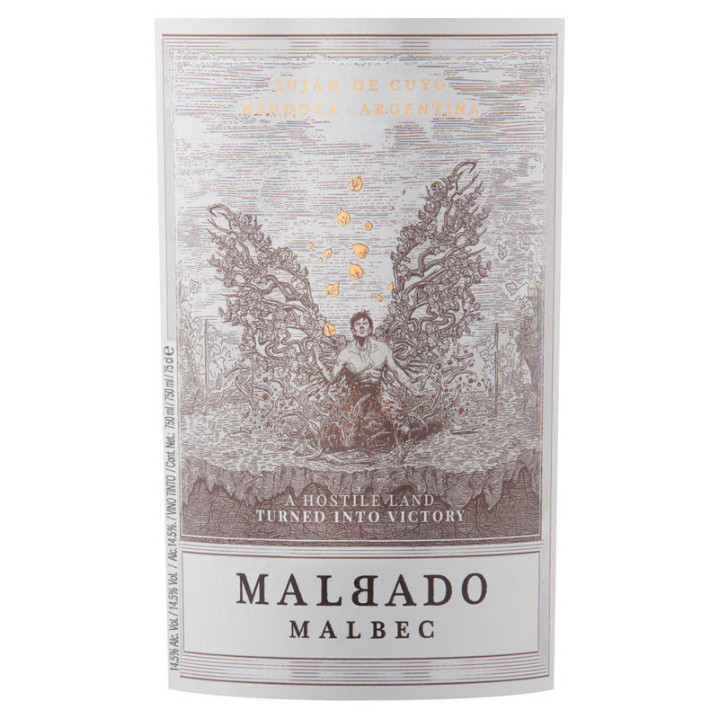 Malbado Malbec red wine 75cl, imported from the UK
