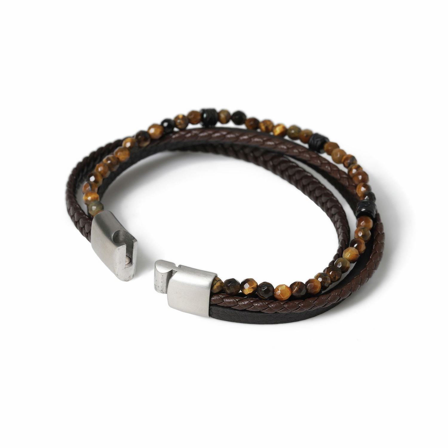 Uncommon Souls men's leather and bead bracelet 19cm, UK version