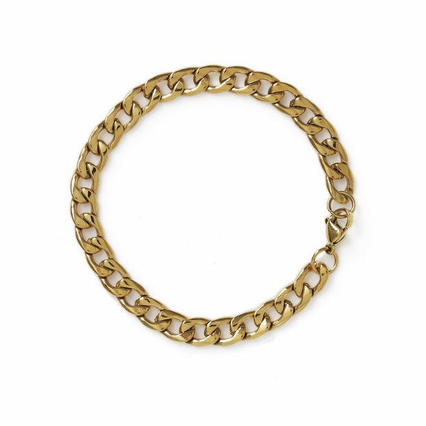 Uncommon Souls men's gold tone curb chain bracelet, UK version