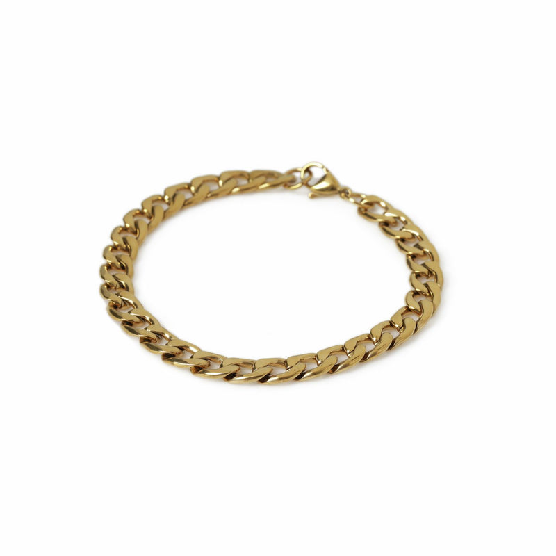 Uncommon Souls men's gold tone curb chain bracelet, UK version