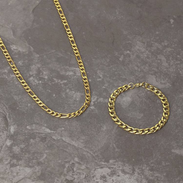 Uncommon Souls men's gold tone curb chain bracelet, UK version