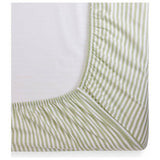 Habitat fitted sheet green stripe toddler L140x70cm, imported from the UK