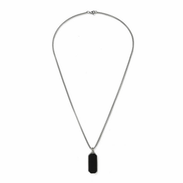 Uncommon Souls men's stainless steel black tag chain - British product