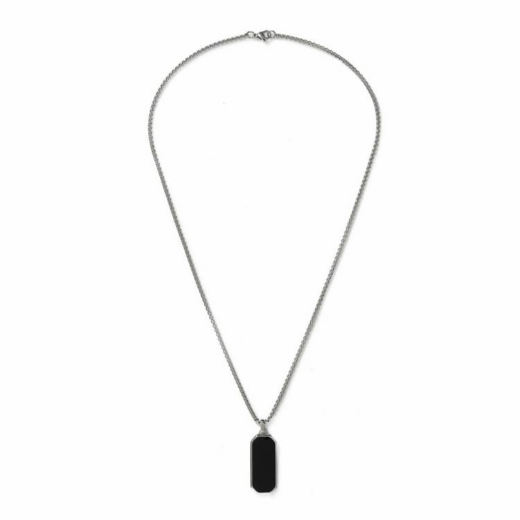 Uncommon Souls men's stainless steel black tag chain - British product