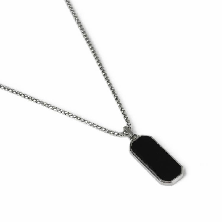 Uncommon Souls men's stainless steel black tag chain - British product
