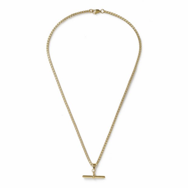 Uncommon Souls gold T-bar pendant 20 inch chain, UK version