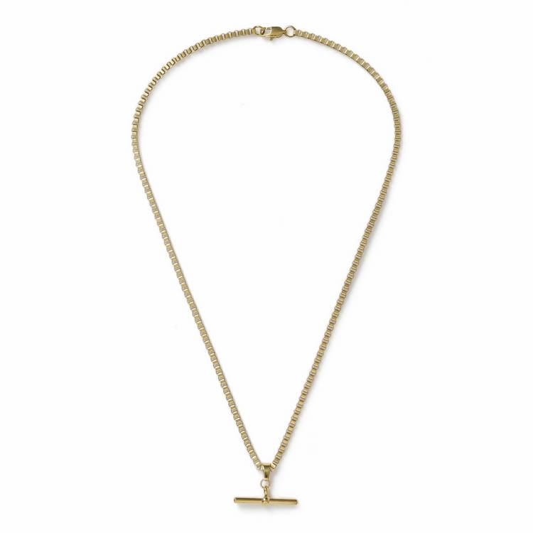 Uncommon Souls gold T-bar pendant 20 inch chain, UK version