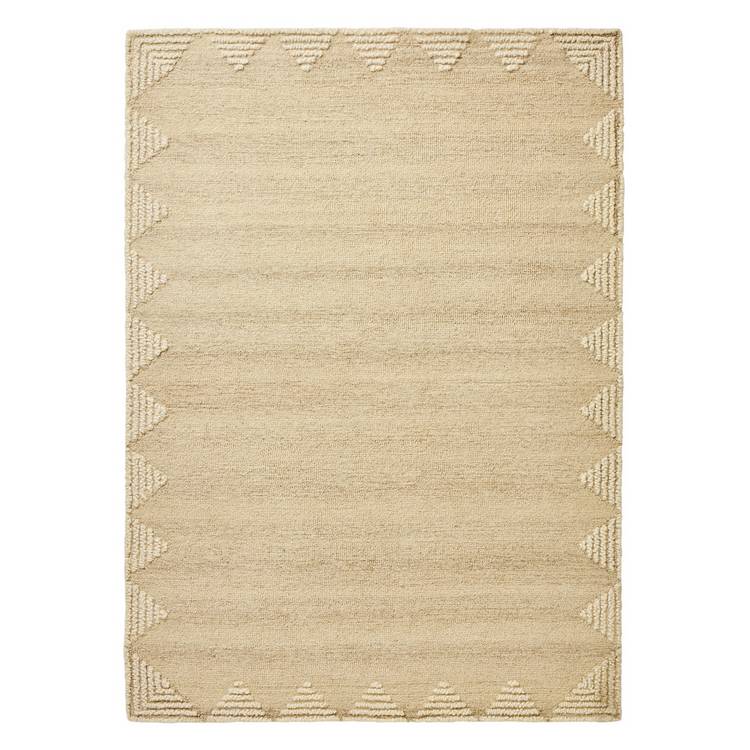 Habitat beige wool rug with diamond border 120x170cm, UK version