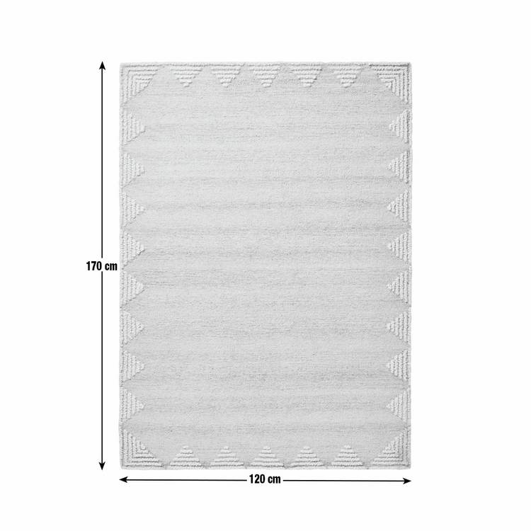 Habitat beige wool rug with diamond border 120x170cm, UK version