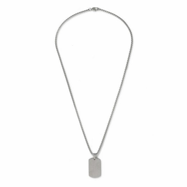 Uncommon Souls men's silver dog tag pendant necklace, imported from the UK