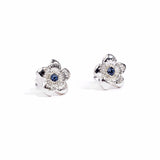Custard London Stitch pendant and flower earring set - British product
